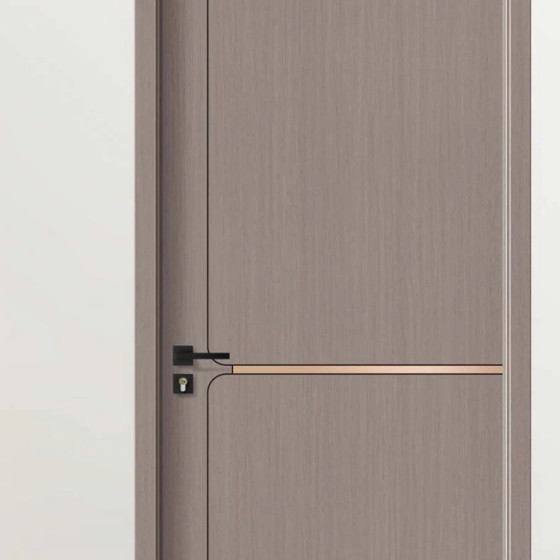 Translucent Oak No.2 + Brushed Copper Zero-Degree Interior Door QC-002