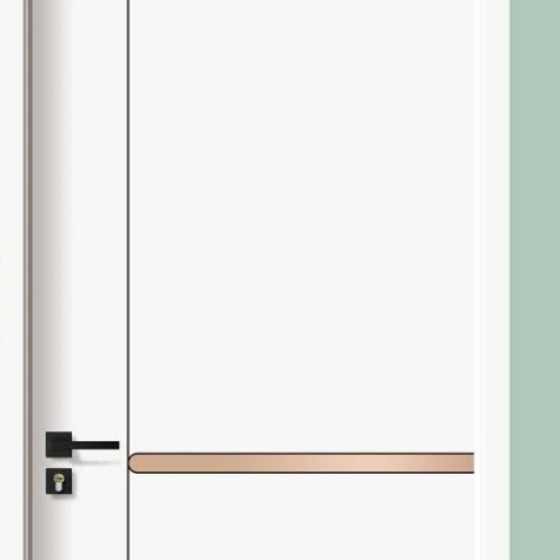 Pure White + Brushed Copper Zero-Degree Interior Door QC-005