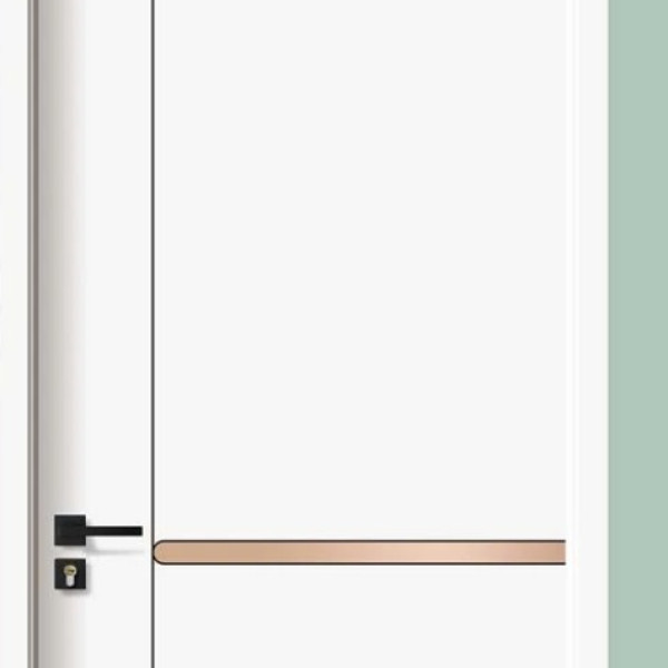 Pure White + Brushed Copper Zero-Degree Interior Door QC-005